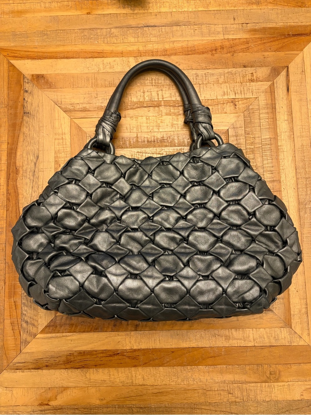 Prada Vintage Nappa Leather Woven Hobo Bag - Picture 7 of 14